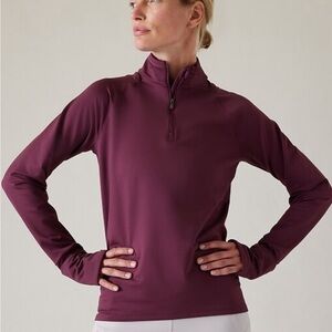 Athleta Whistler Half Zip. Aubergine. Large. Like new.